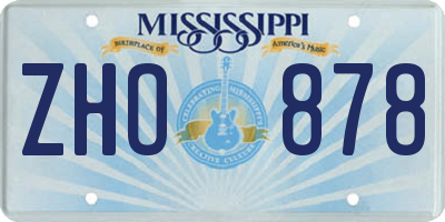 MS license plate ZHO878