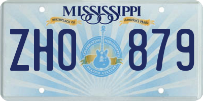 MS license plate ZHO879