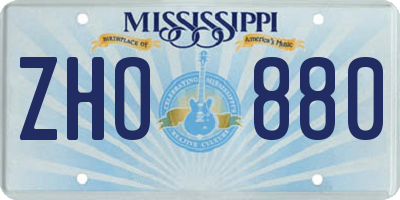 MS license plate ZHO880