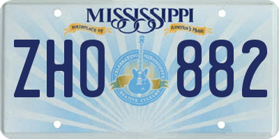 MS license plate ZHO882