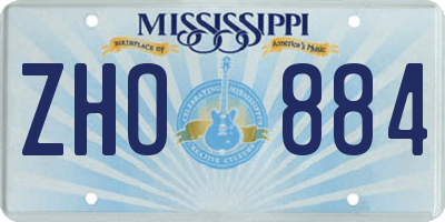 MS license plate ZHO884