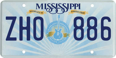 MS license plate ZHO886