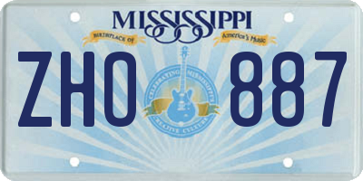 MS license plate ZHO887