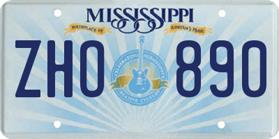 MS license plate ZHO890