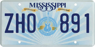 MS license plate ZHO891