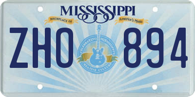 MS license plate ZHO894