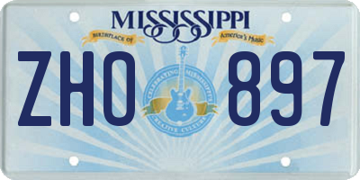MS license plate ZHO897