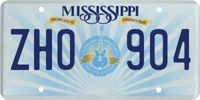 MS license plate ZHO904
