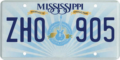 MS license plate ZHO905