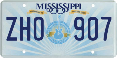 MS license plate ZHO907