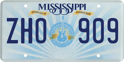 MS license plate ZHO909