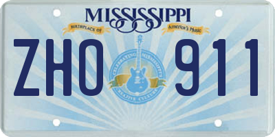 MS license plate ZHO911
