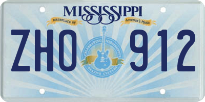 MS license plate ZHO912