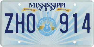 MS license plate ZHO914