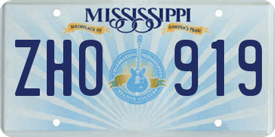 MS license plate ZHO919