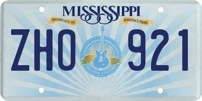 MS license plate ZHO921