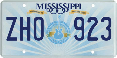 MS license plate ZHO923