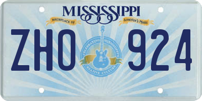 MS license plate ZHO924
