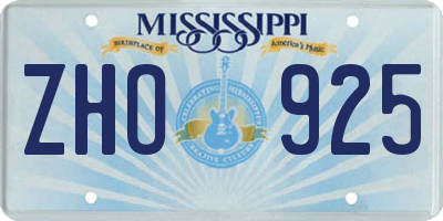 MS license plate ZHO925