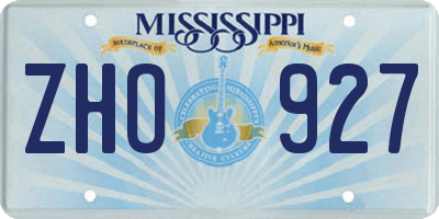 MS license plate ZHO927