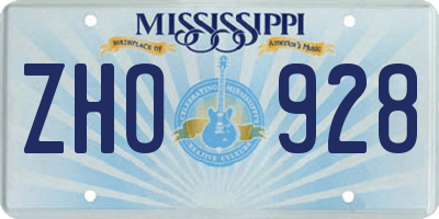 MS license plate ZHO928
