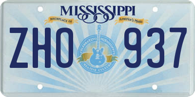MS license plate ZHO937