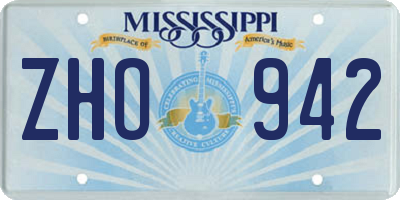 MS license plate ZHO942