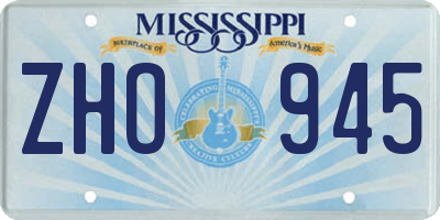 MS license plate ZHO945
