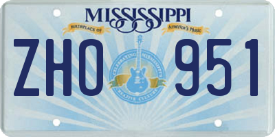 MS license plate ZHO951