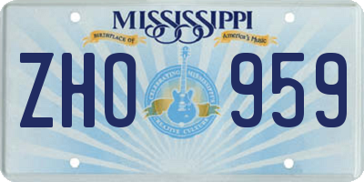 MS license plate ZHO959