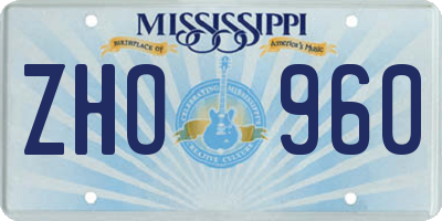 MS license plate ZHO960