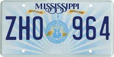 MS license plate ZHO964