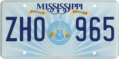 MS license plate ZHO965