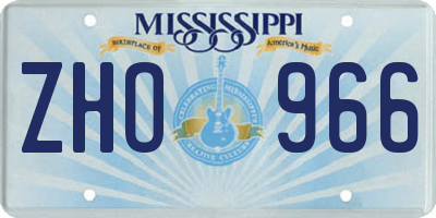 MS license plate ZHO966