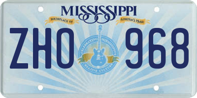 MS license plate ZHO968
