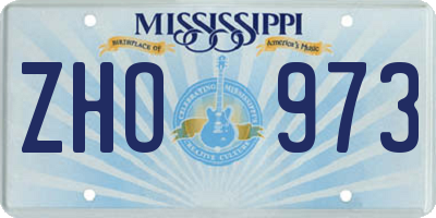 MS license plate ZHO973