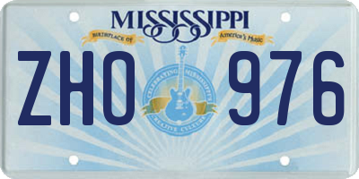 MS license plate ZHO976