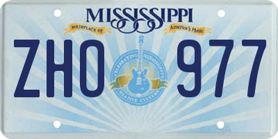 MS license plate ZHO977