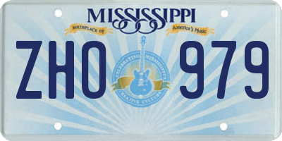 MS license plate ZHO979