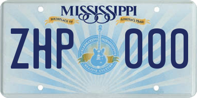 MS license plate ZHP000