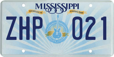 MS license plate ZHP021