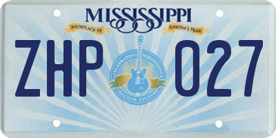 MS license plate ZHP027