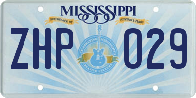 MS license plate ZHP029