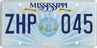 MS license plate ZHP045