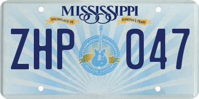 MS license plate ZHP047