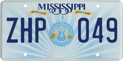 MS license plate ZHP049