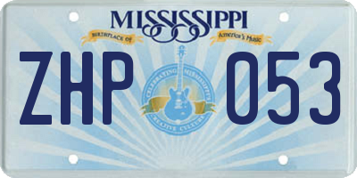 MS license plate ZHP053