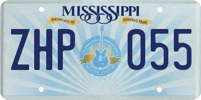 MS license plate ZHP055