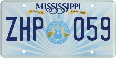MS license plate ZHP059