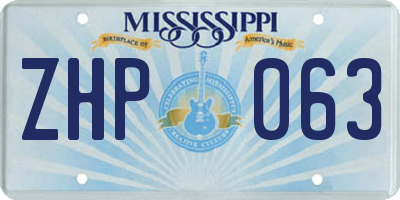 MS license plate ZHP063